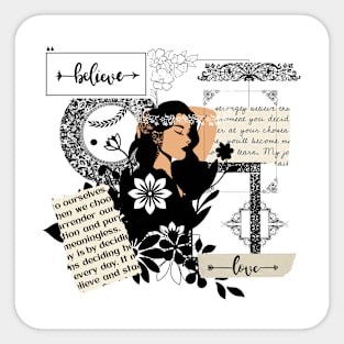 Women In Black Dress Sticker